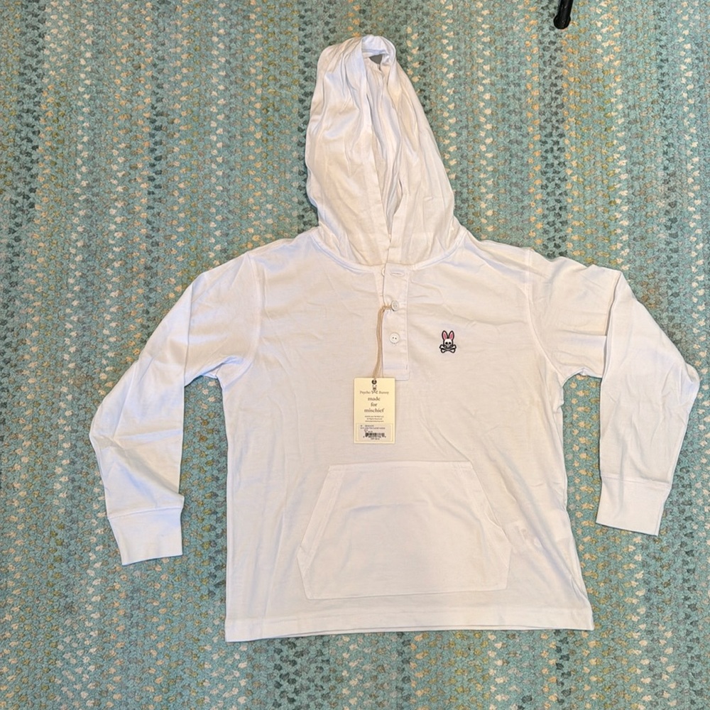 Psycho Bunny Long Sleeved T-shirt with Hoodie Size S (7/8) NWT
